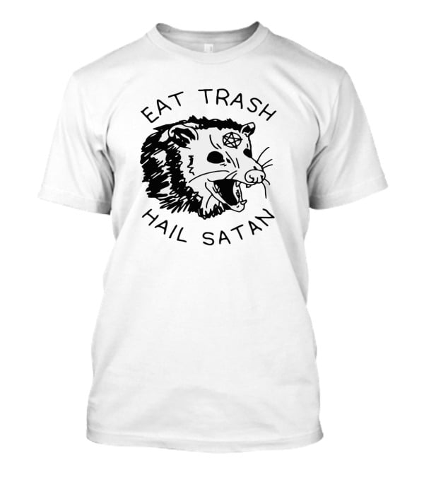 Eat Trash Hail Satan Opossum Pentagram T-Shirt