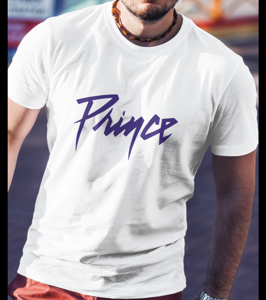 Prince Logo Vintage Style Purple Text T-Shirt