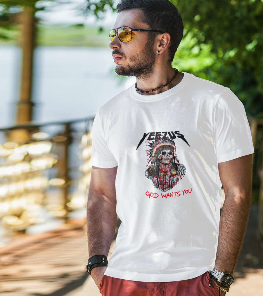 Yeezus God Wants You Skull Headdress T-Shirt