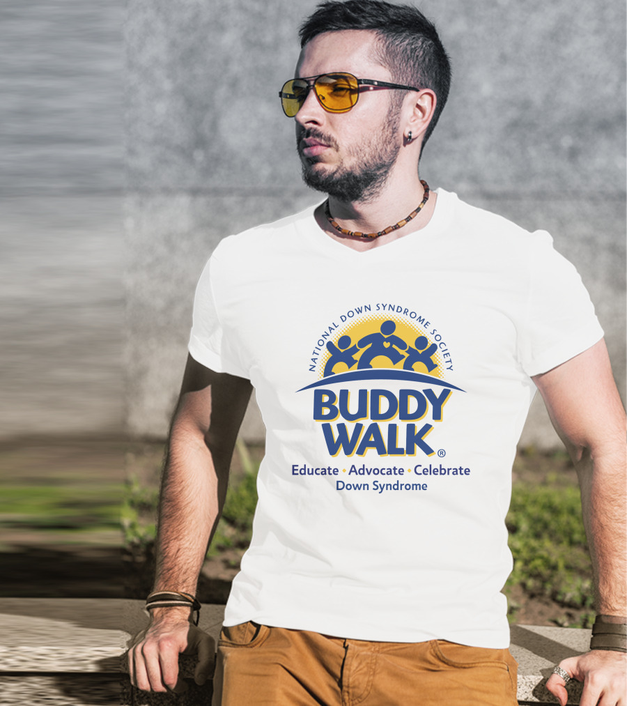 National Down Syndrome Society Buddy Walk Educate Advocate Celebrate Down Syndrome T-Shirt