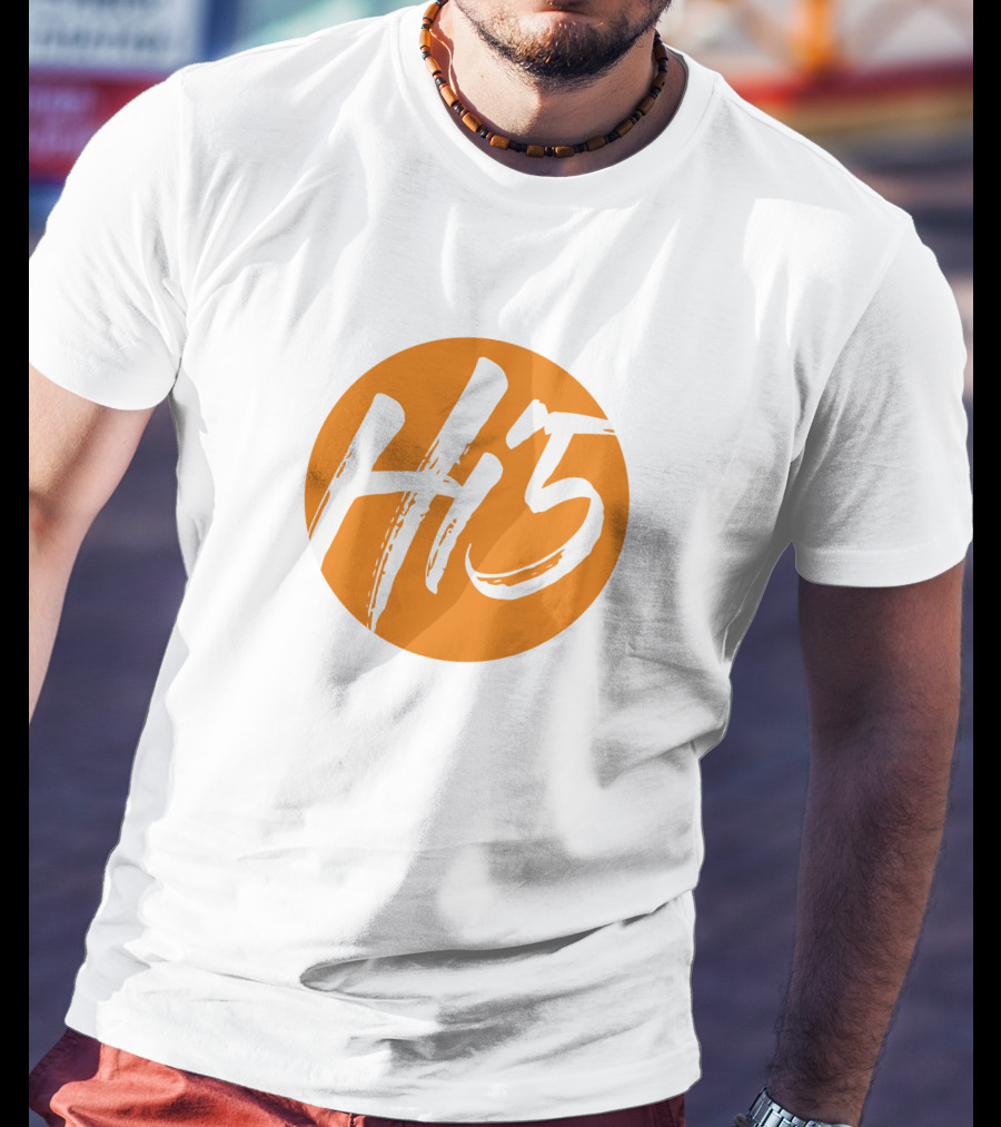 Hi5 Orange Circle Logo Merch T-Shirt
