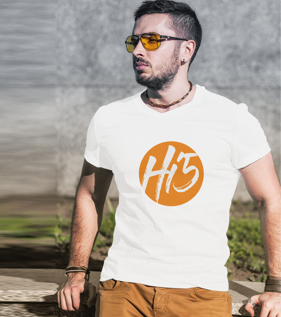 Hi5 Orange Circle Logo Merch T-Shirt