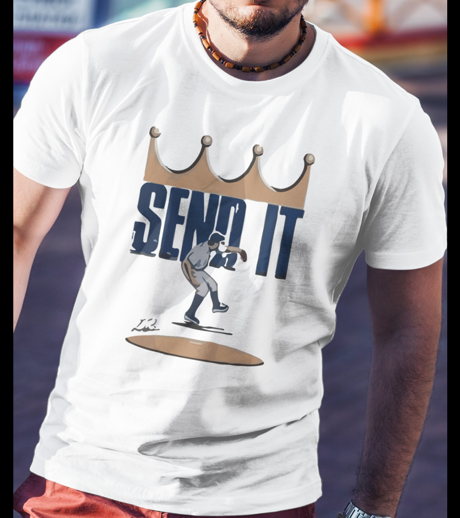 Send It Baseball Crown Pitcher T-Shirt