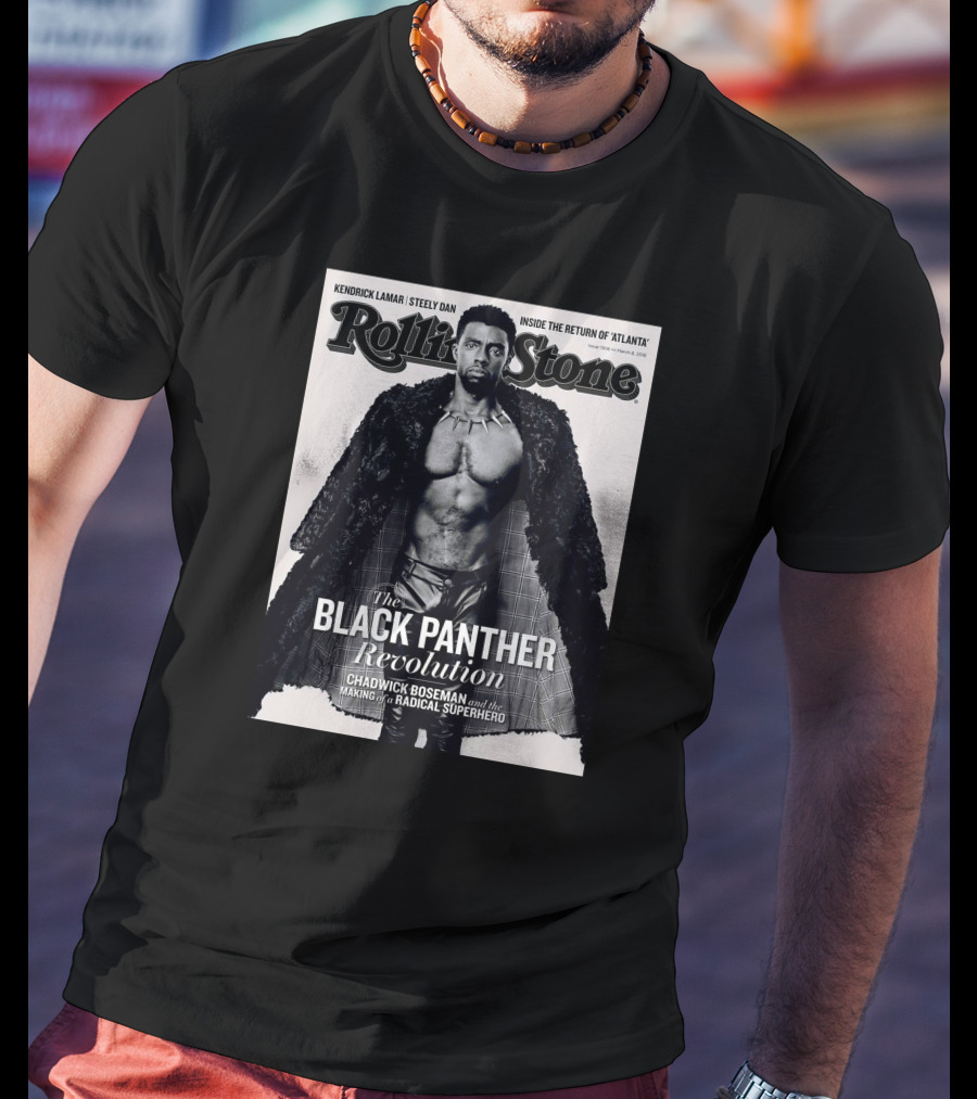 Rolling Stone Black Panther Revolution Chadwick Boseman Radical Superhero T-Shirt