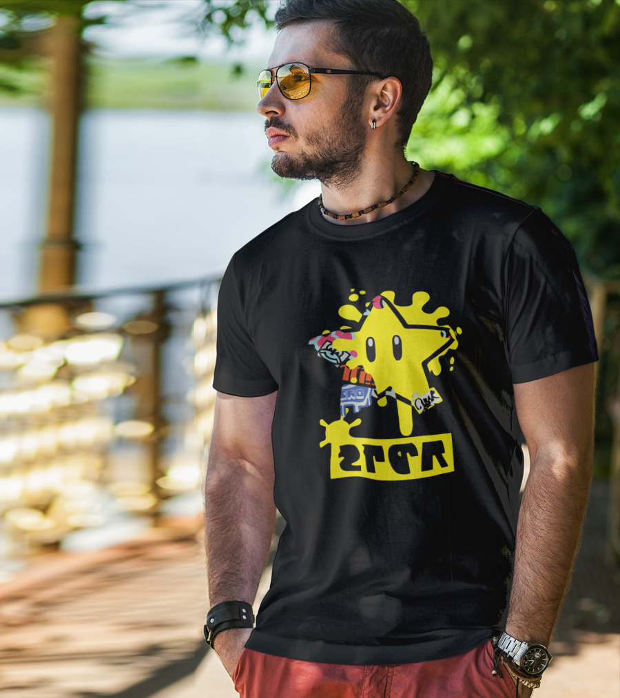 Splatfest Mario Star Ink Graphic Uper 8025 T-Shirt