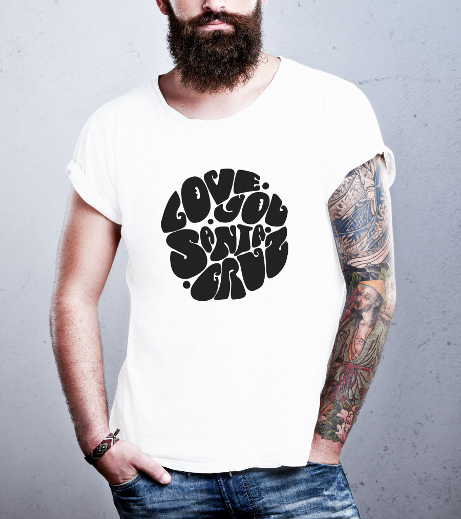 Love You Santa Cruz Retro Style Circle T-Shirt