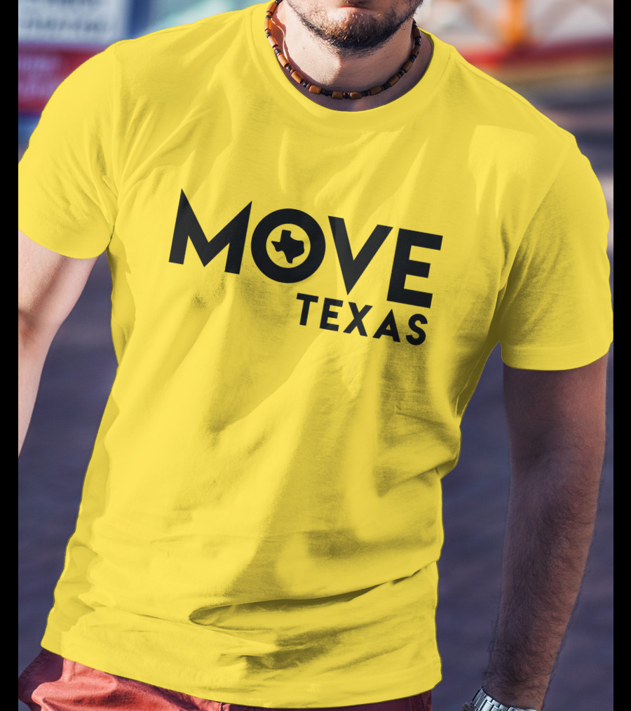 MOVE Texas Voter Engagement Logo Yellow Background T-Shirt