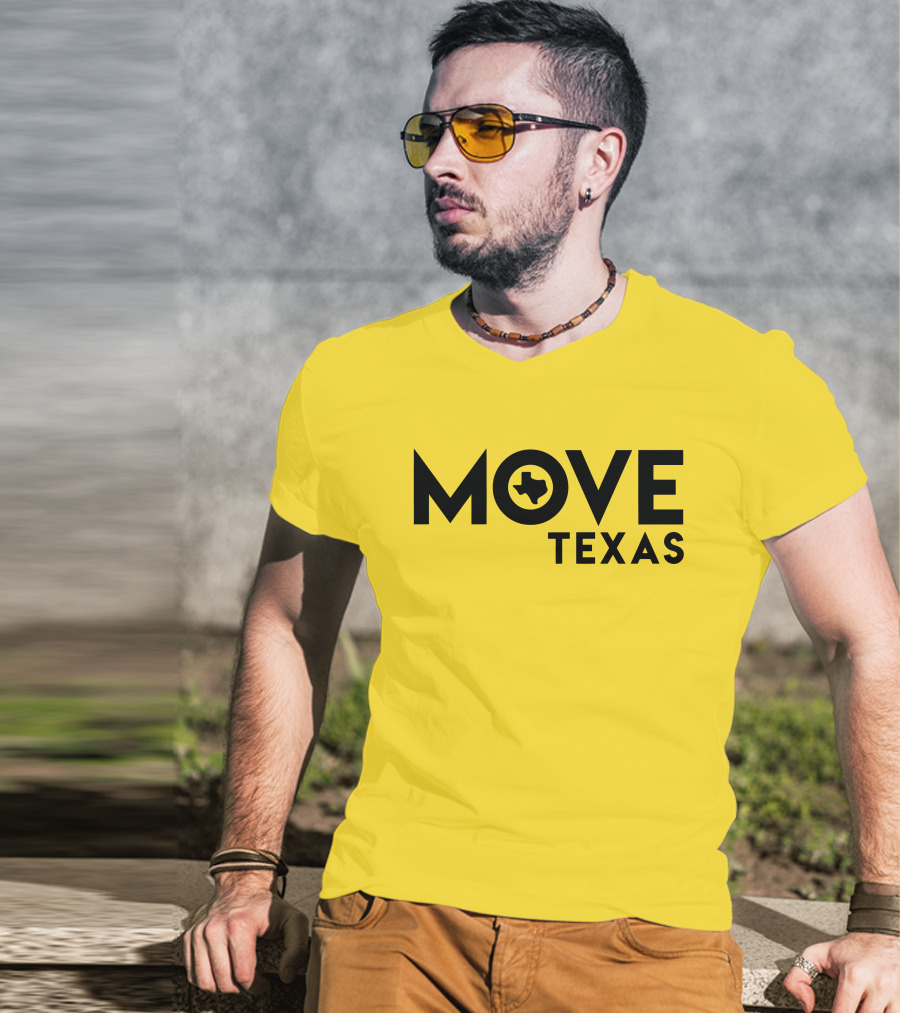 MOVE Texas Voter Engagement Logo Yellow Background T-Shirt