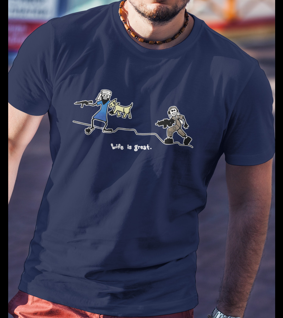 Life Is Great Stick Figure Adventure T-Shirt