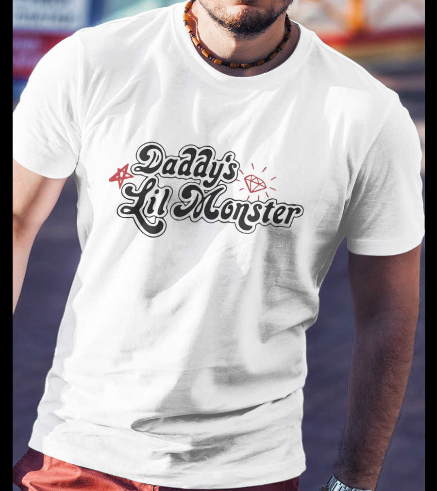 Daddy's Lil Monster Harley Quinn Inspired Diamond And Star T-Shirt