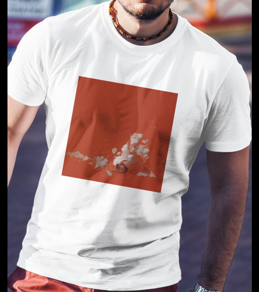 Therefore I Am Broken Egg On Orange Background T-Shirt