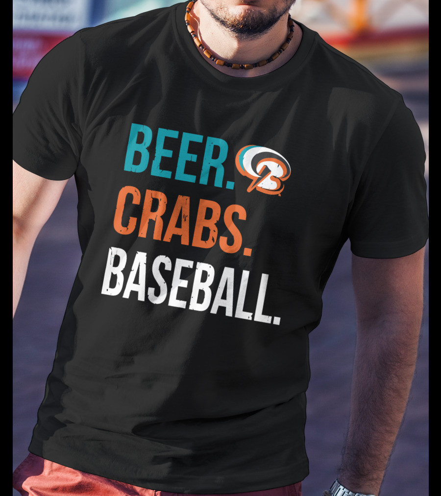 Beer Crabs Baseball Baltimore Orioles Logo Letter B T-Shirt