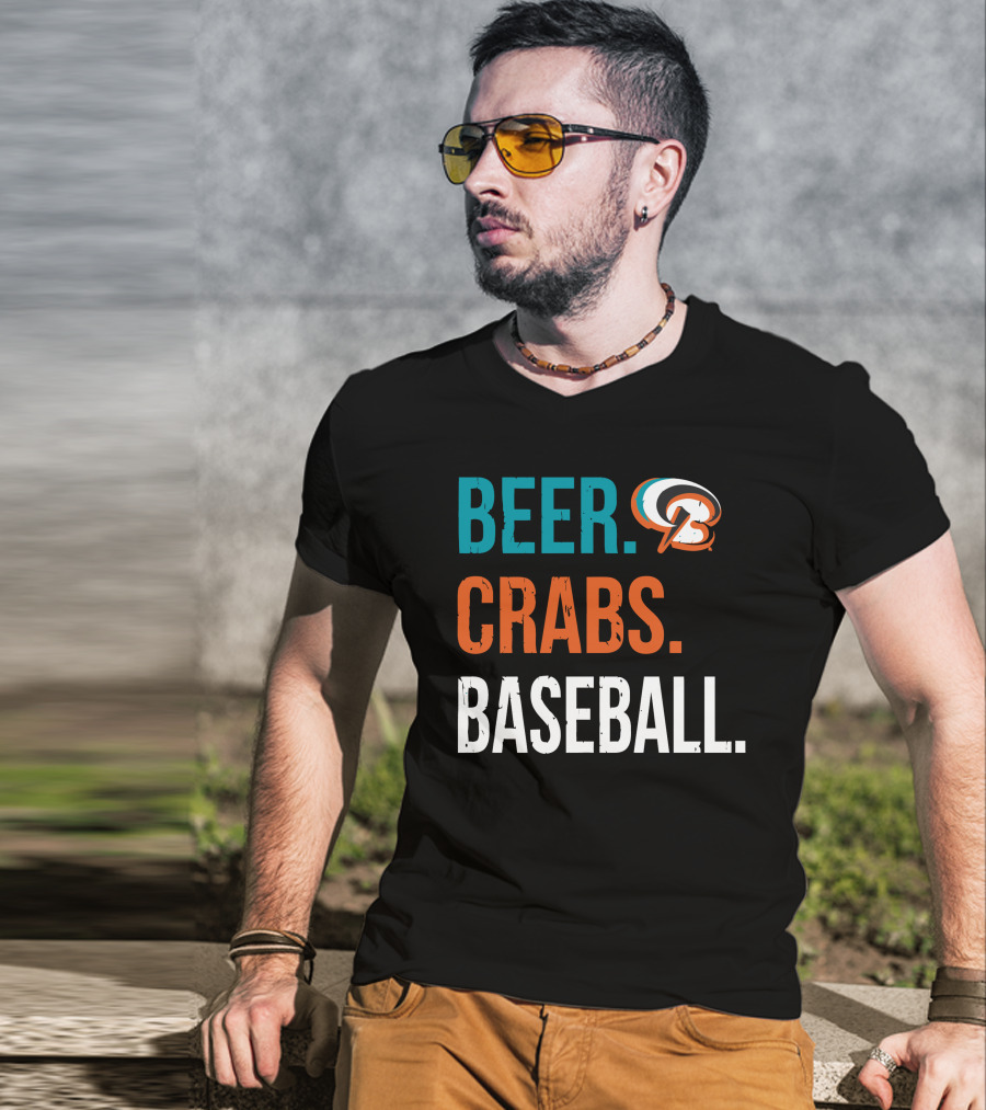 Beer Crabs Baseball Baltimore Orioles Logo Letter B T-Shirt