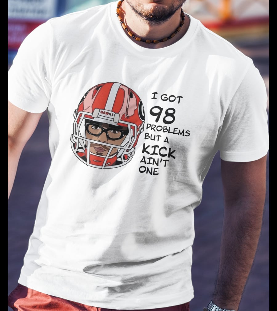 I Got 98 Problems But A Kick Ain't One Rodrigo Blankenship Football Helmet T-Shirt