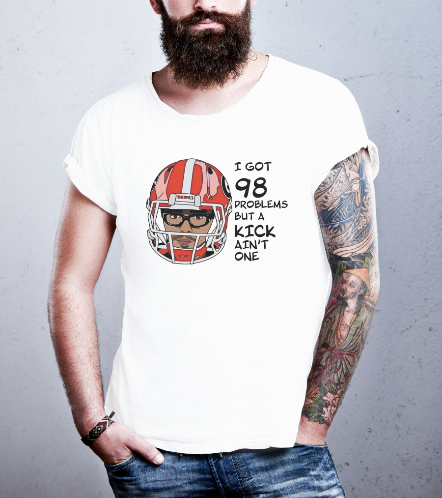 I Got 98 Problems But A Kick Ain't One Rodrigo Blankenship Football Helmet T-Shirt