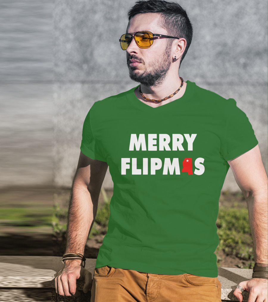 Merry Flipmas Lane Kiffin Alabama Holiday Tshirt T-Shirt