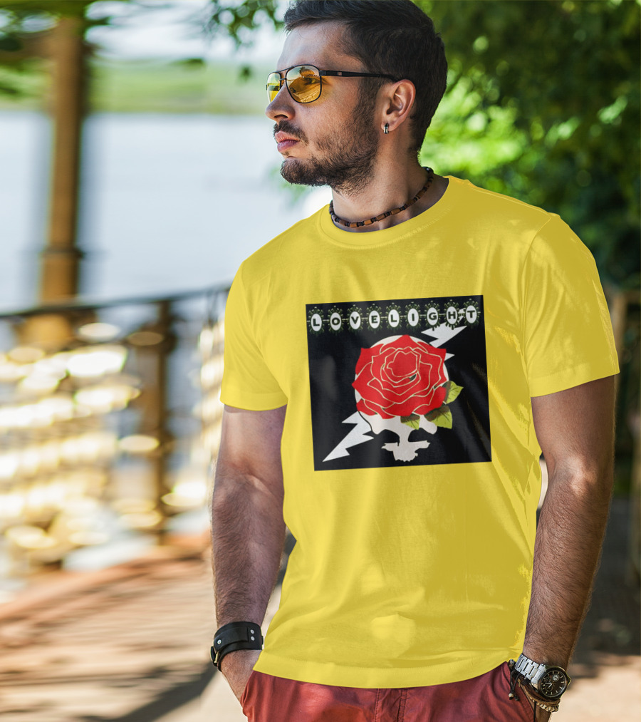 Lovelight Rose Skull With Lightning Bolt T-Shirt