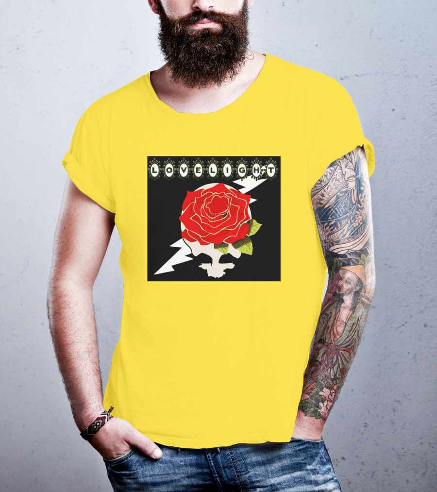 Lovelight Rose Skull With Lightning Bolt T-Shirt