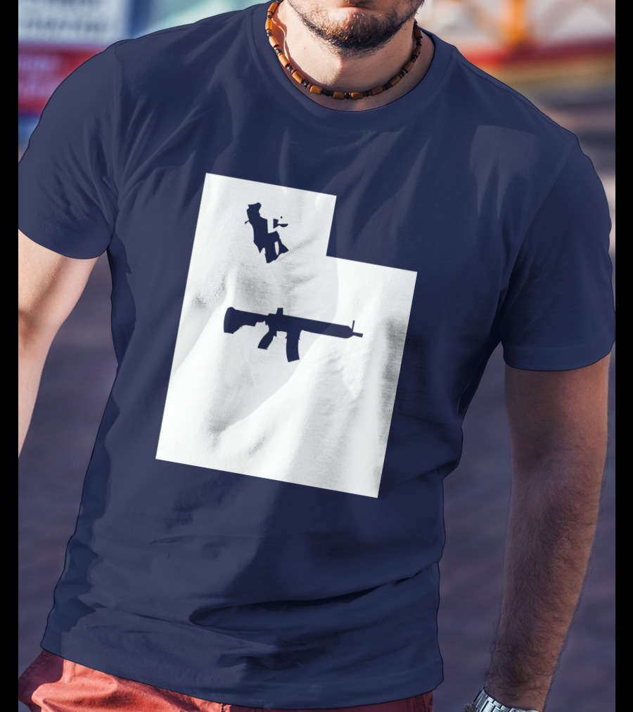 Keep Utah Tactical AR-15 Rifle And Skier In State T-Shirt
