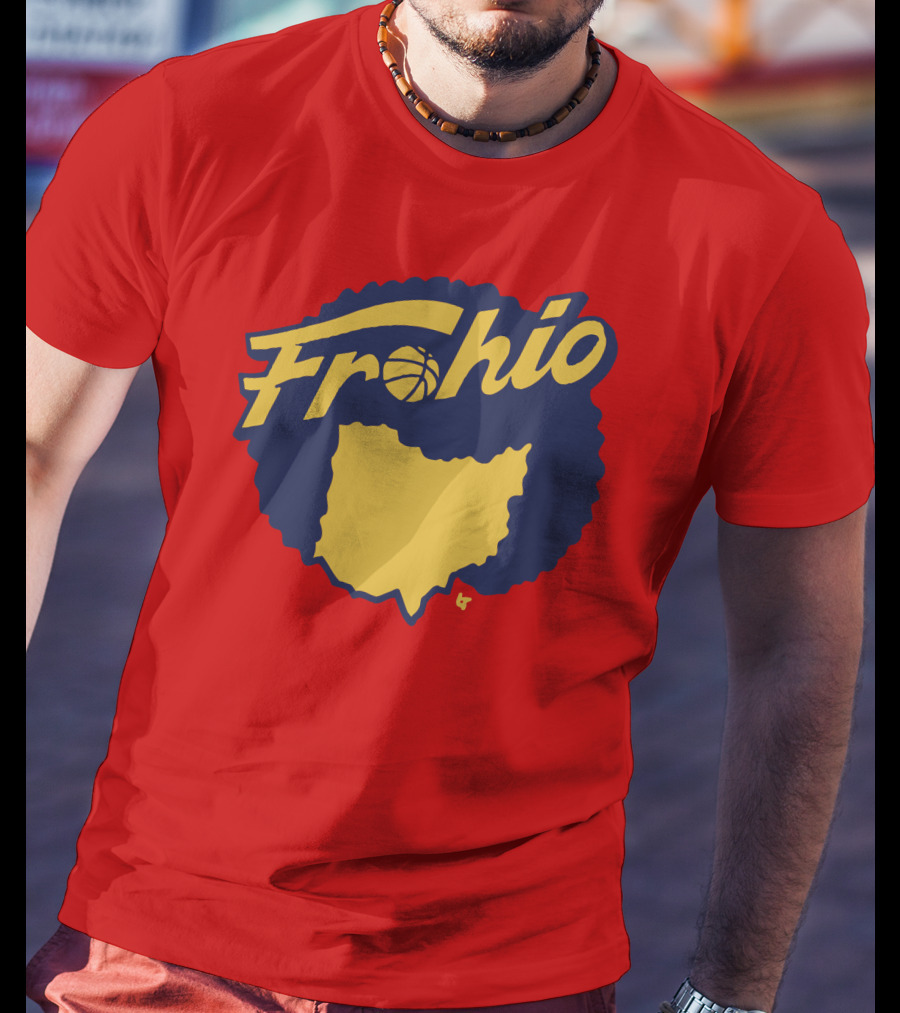 Frohio Ohio Basketball Map Silhouette Red T-Shirt