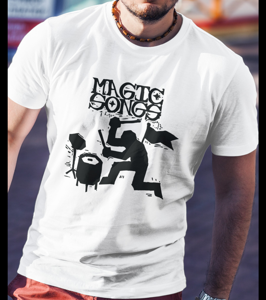 Magic Songs Drummer Silhouette In Action T-Shirt