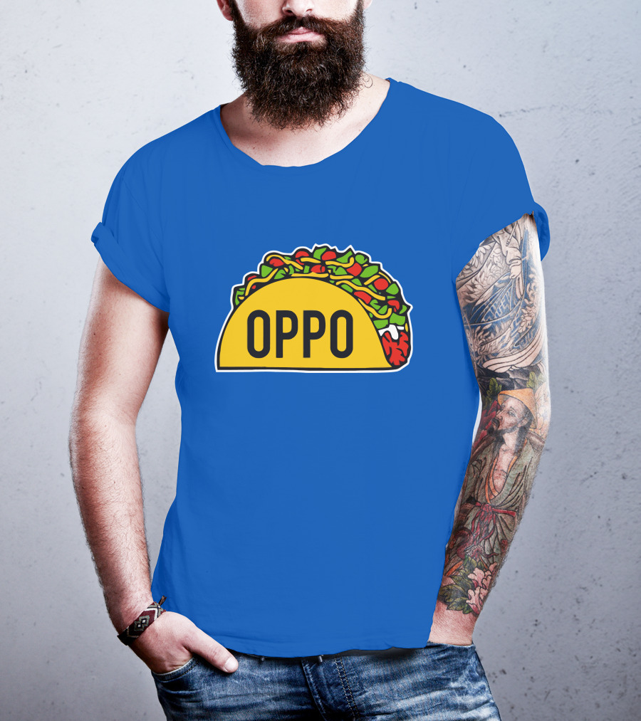 OPPO Taco Graphic On Vibrant Blue Background T-Shirt