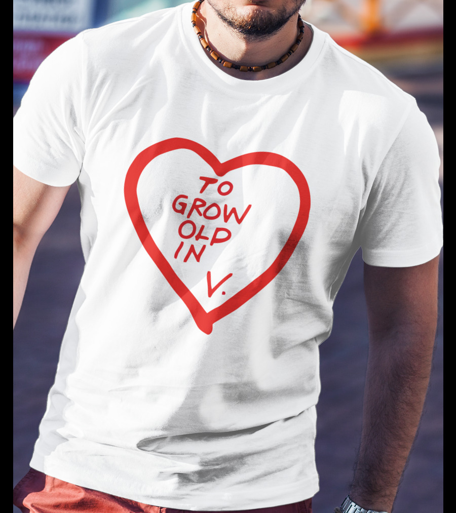 Wandavision To Grow Old In Love Red Heart Design V T-Shirt