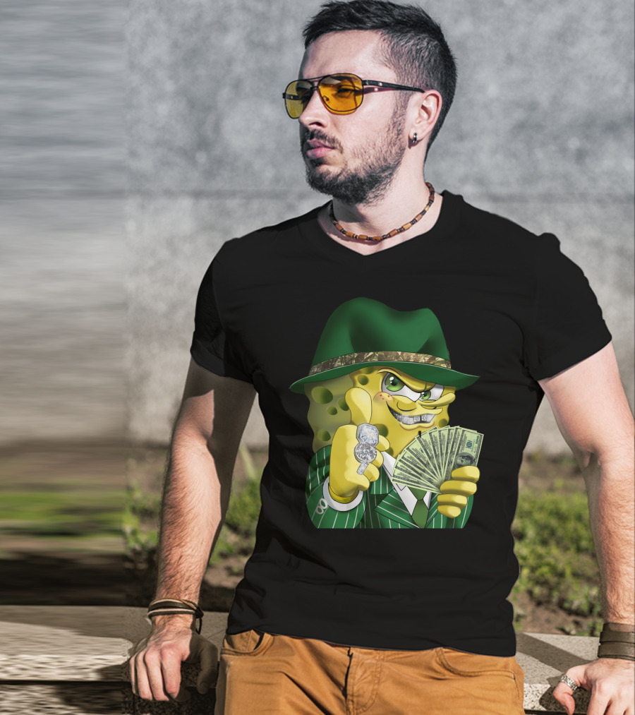 Gangster Spongebob Money And Bling T-Shirt