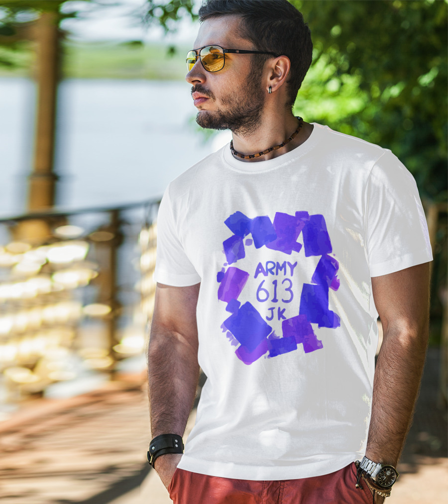 BTS ARMY 613 JK Purple Abstract T-Shirt