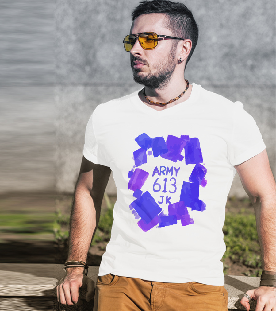 BTS ARMY 613 JK Purple Abstract T-Shirt