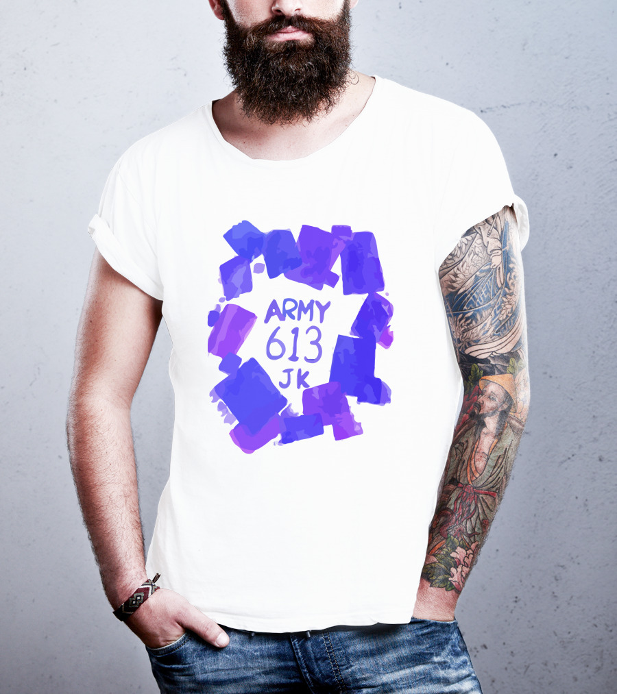 BTS ARMY 613 JK Purple Abstract T-Shirt