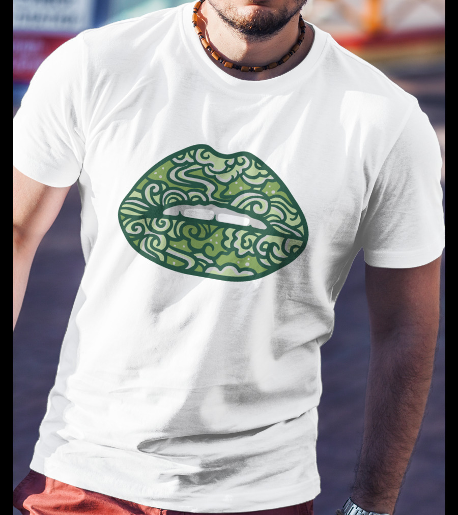 LXS TV Paisley Lips Green T-Shirt