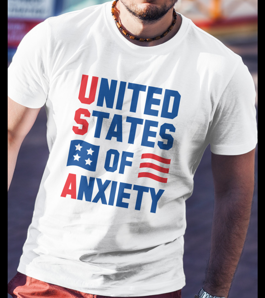 United States Of Anxiety USA Flag T-Shirt