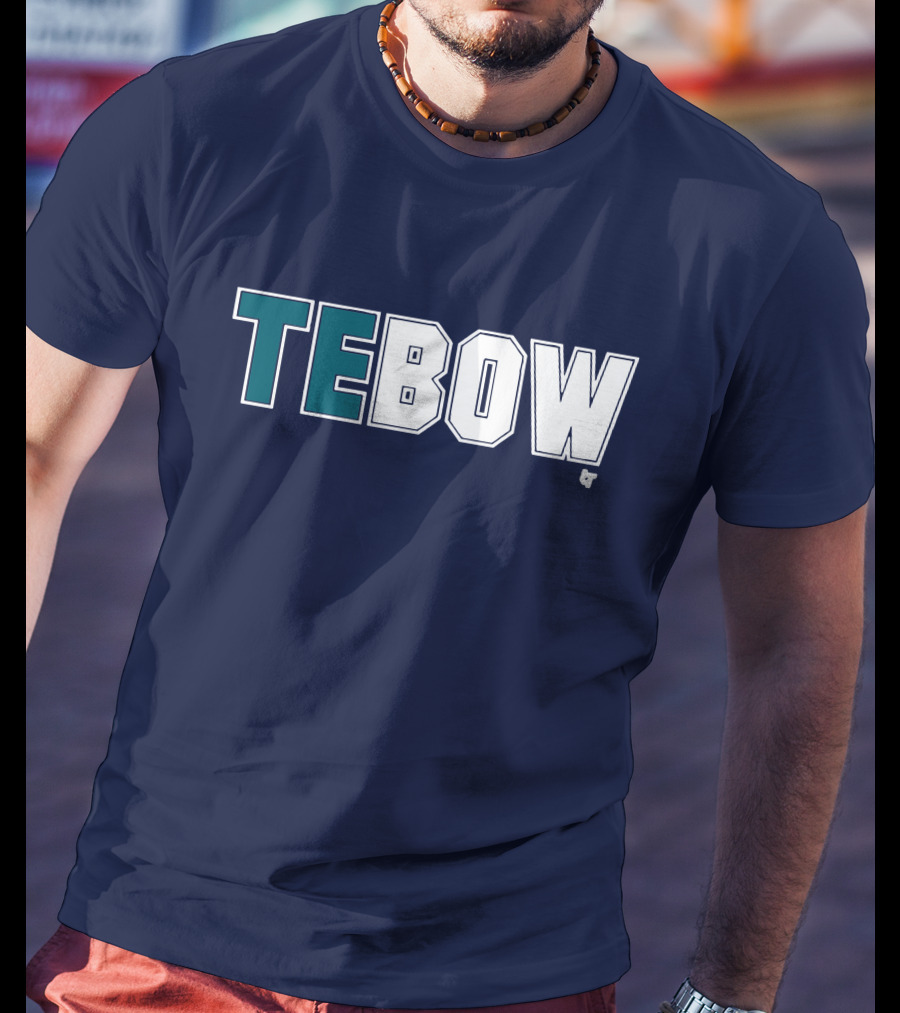 TEBOW Tim Tebow Dark Blue Block Lettering T-Shirt