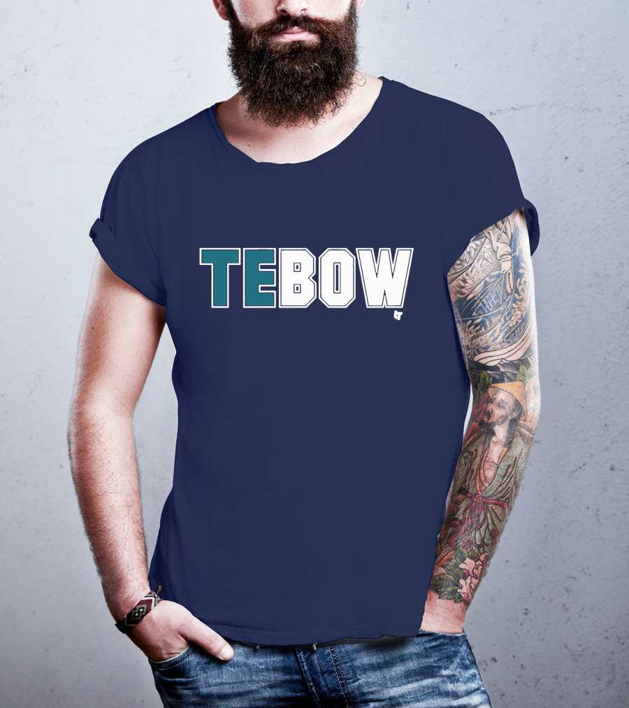 TEBOW Tim Tebow Dark Blue Block Lettering T-Shirt