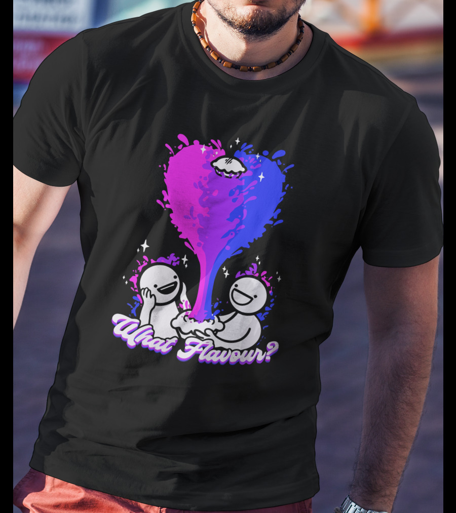 What Flavour? Bi Colorful Abstract Heart Splash T-Shirt