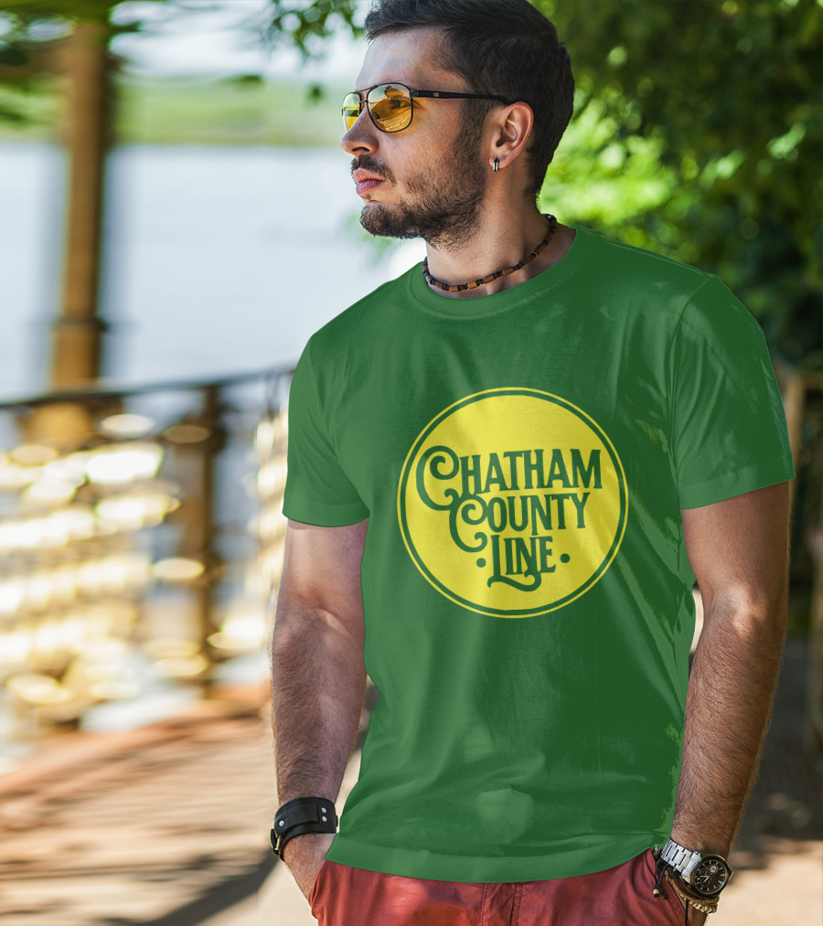 Chatham County Line Vintage Circle Logo On Green Background T-Shirt