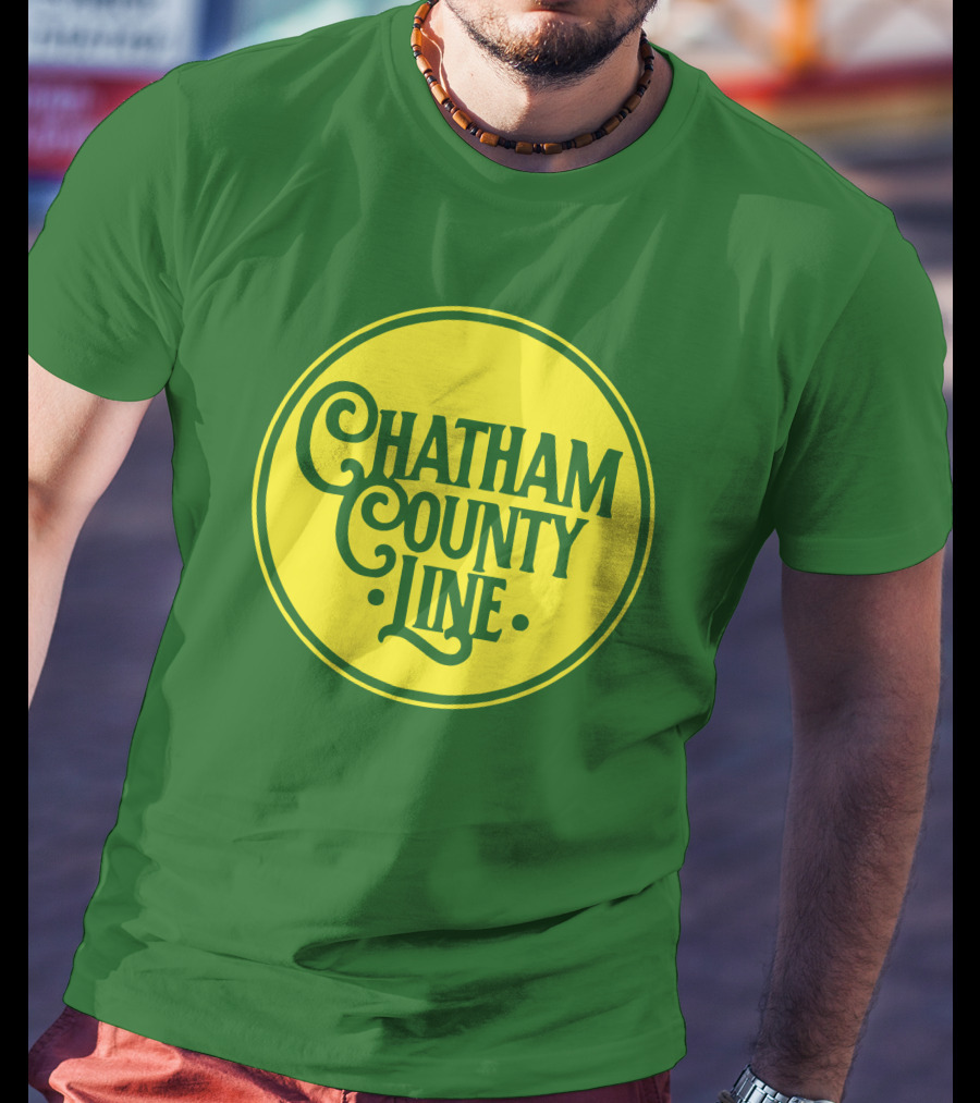 Chatham County Line Vintage Circle Logo On Green Background T-Shirt