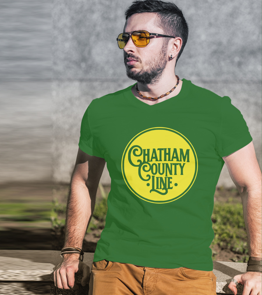 Chatham County Line Vintage Circle Logo On Green Background T-Shirt