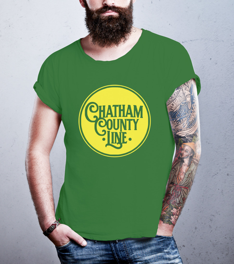 Chatham County Line Vintage Circle Logo On Green Background T-Shirt