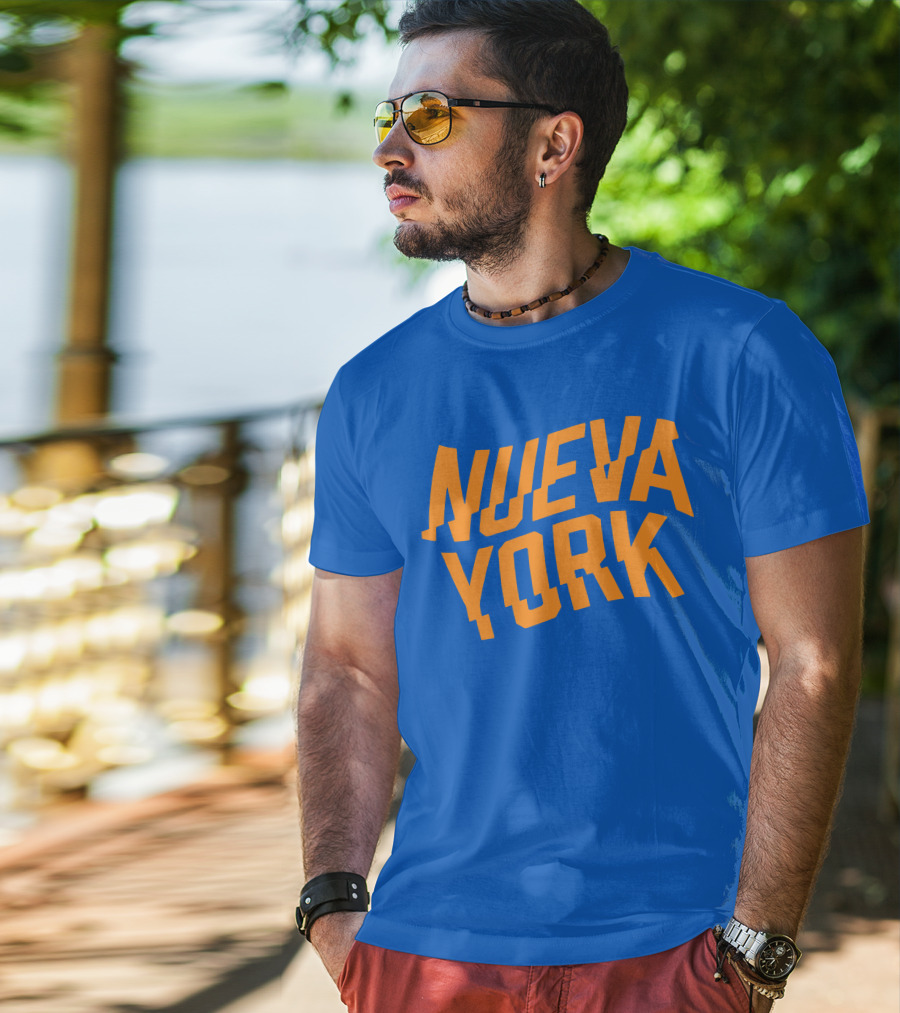 Nueva York Bold Orange Blue T-Shirt