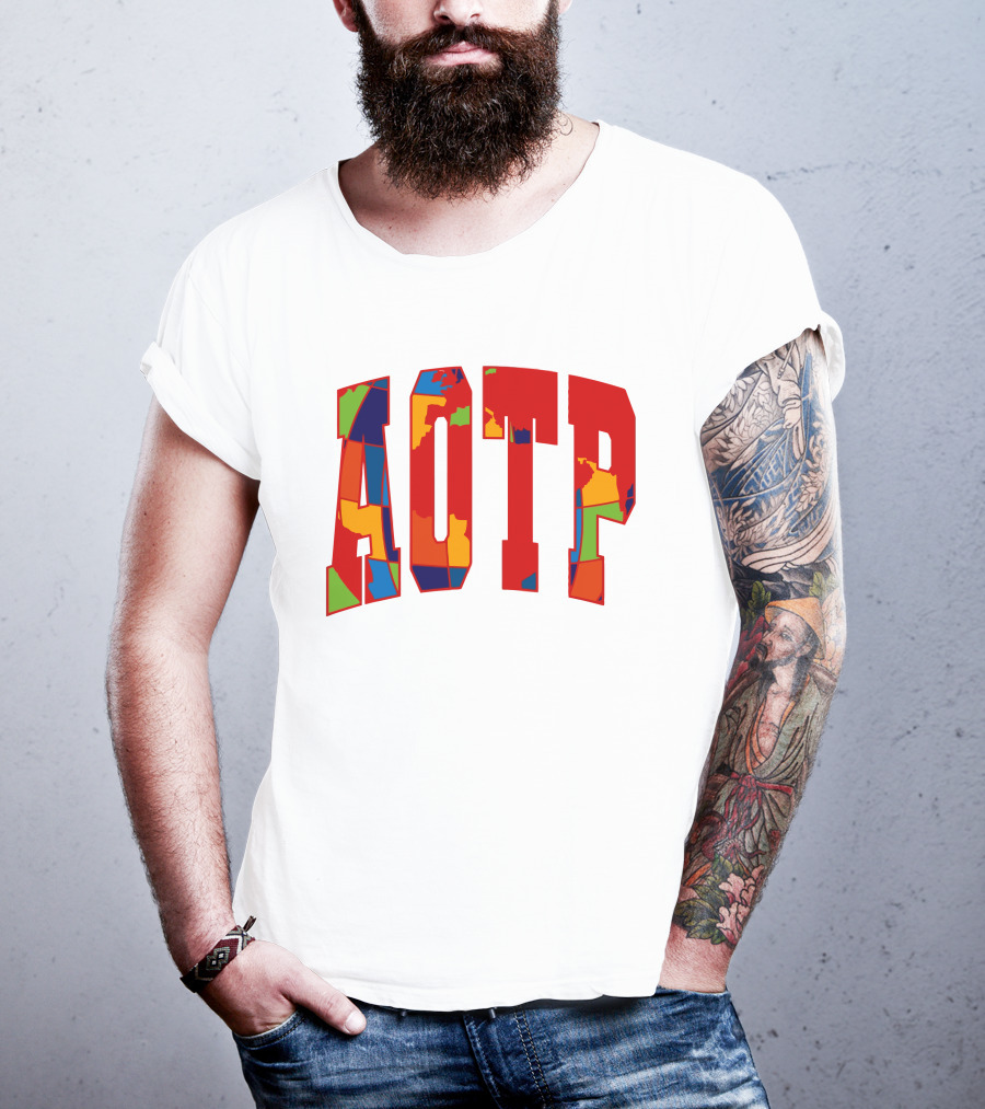 AOTP Bold Multicolor Lettering T-Shirt