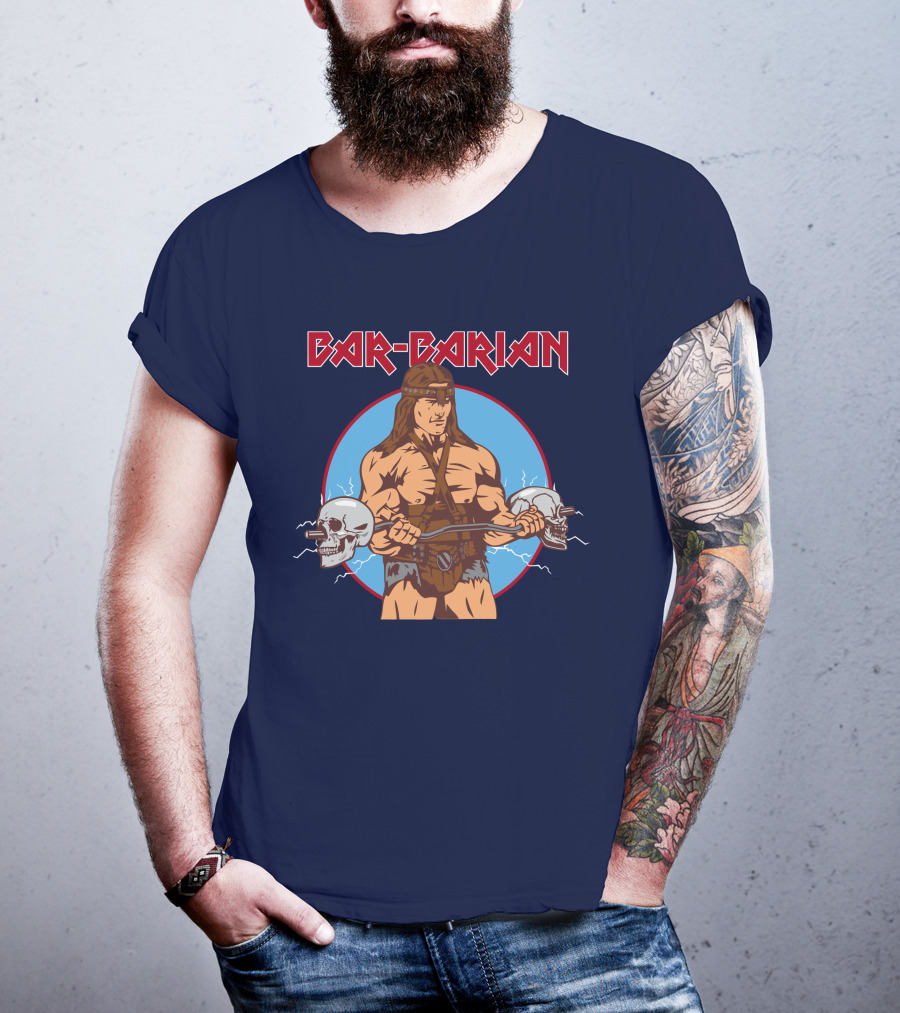 Arnold Schwarzenegger Barbarian Skull Warrior Lifting Barbarian's Official Store T-Shirt