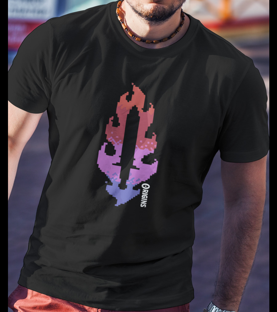 Drlupo Merch Shop Pixelated Sword Flame Origins T-Shirt