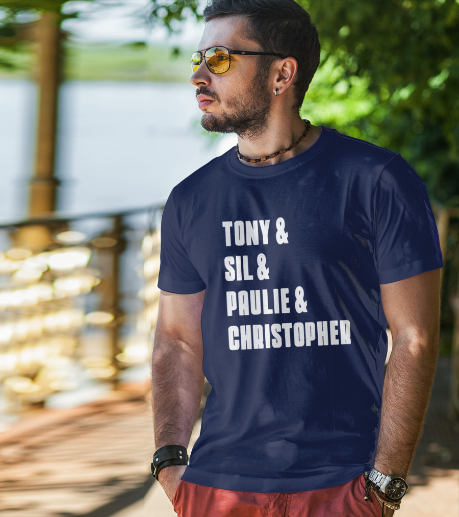 Tony And Sil And Paulie And Christopher Sopranos Characters T-Shirt
