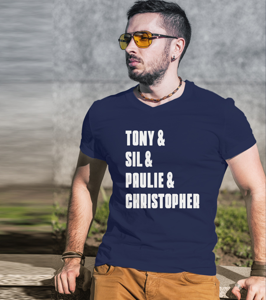 Tony And Sil And Paulie And Christopher Sopranos Characters T-Shirt