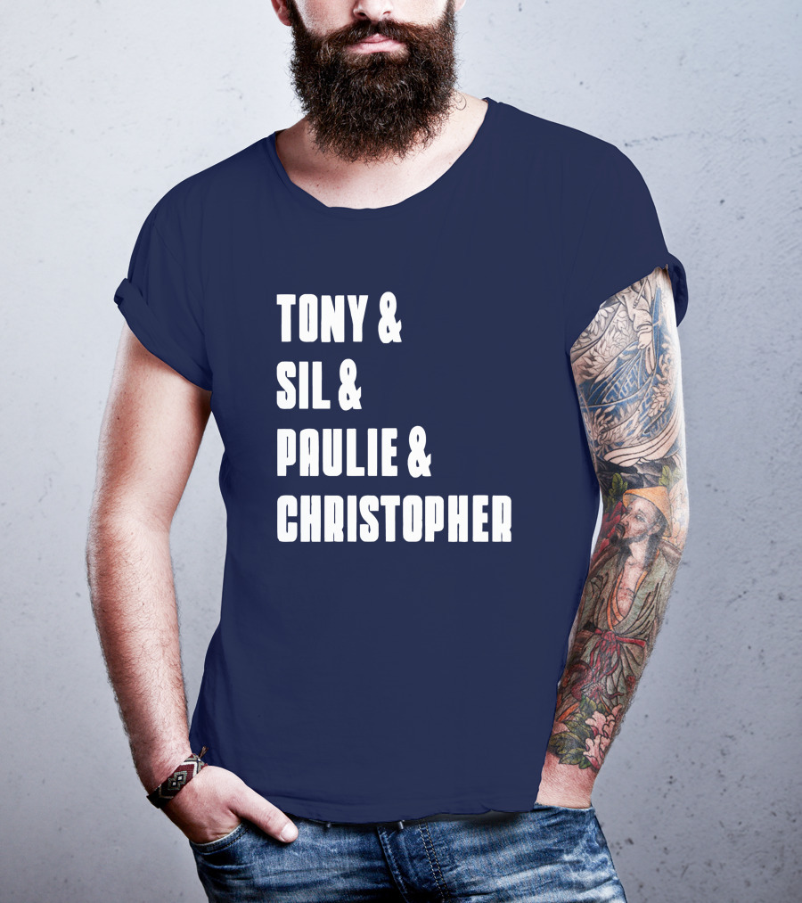 Tony And Sil And Paulie And Christopher Sopranos Characters T-Shirt