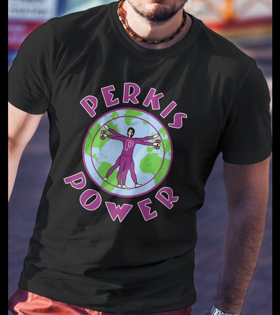 Perkis Power Camp Hope Fitness Icon With World Background T-Shirt