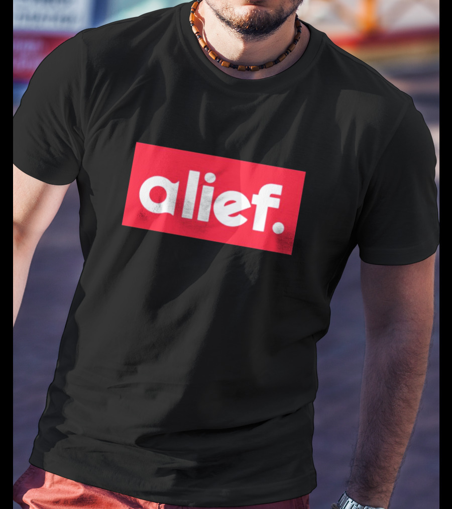 Alief Box Logo Red And Black T-Shirt