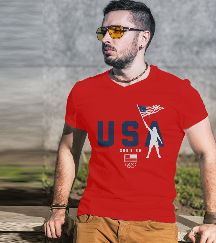USA Sue Bird Flag Bearer Olympic T-Shirt